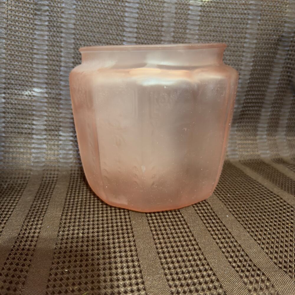 Vintage 1930s Pink Depression Glass Cookie Jar Princess by Anchor Hocking No Lid
